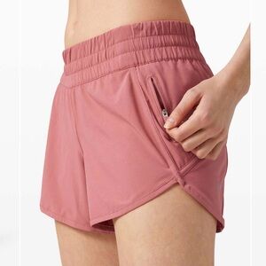 LULULEMON Tracker Lined 4” Cherry Tint Athletic Shorts Size 6